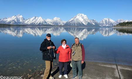 Charly, Christa und mein Vater vor der Teton Range