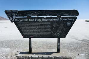 Hinweisschild Bonneville Racetrack